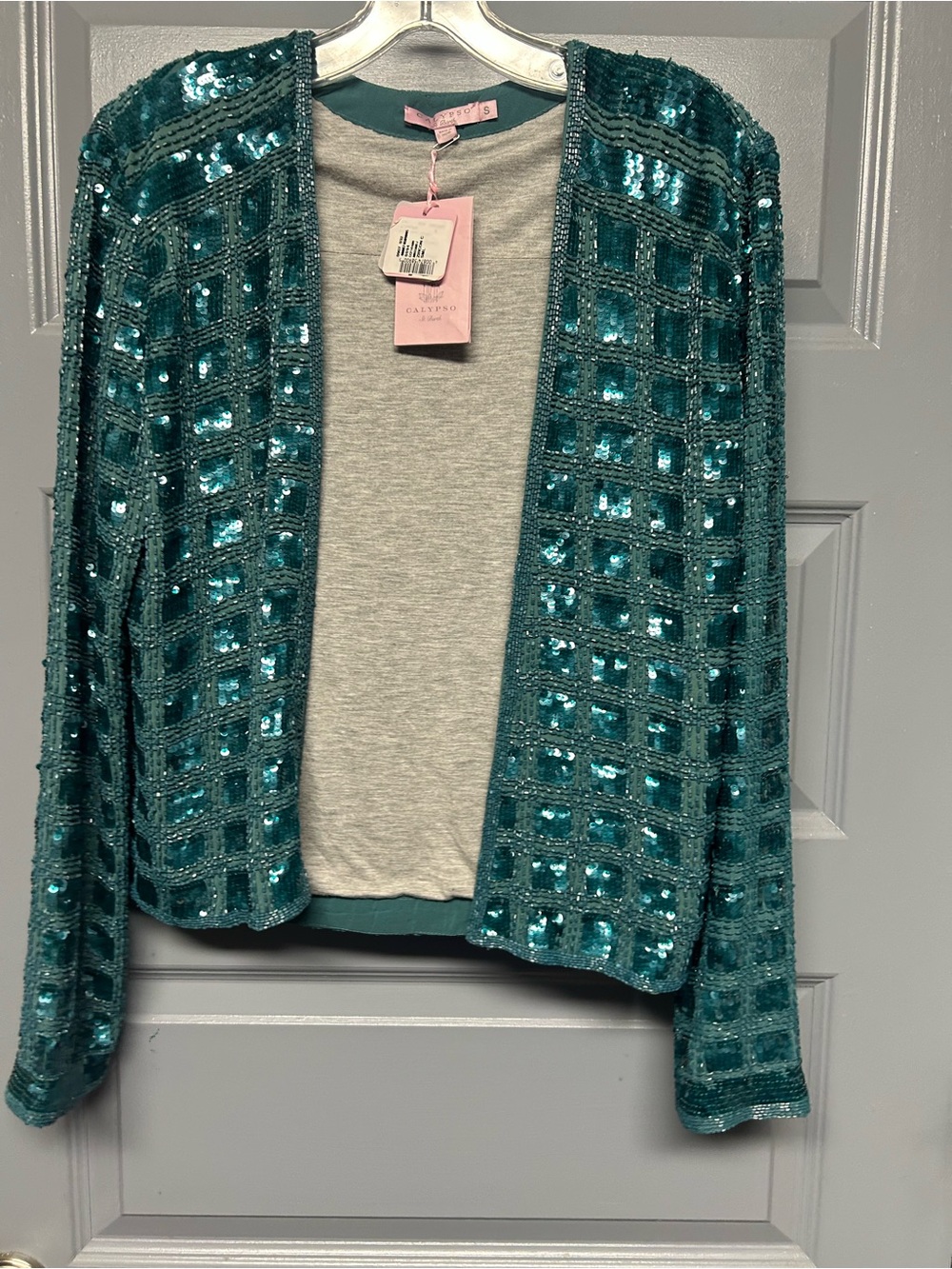 CALYPSO ST. BARTH Anastagio beaded:sequined jacket w:soft lining. NWT Sz SMALL